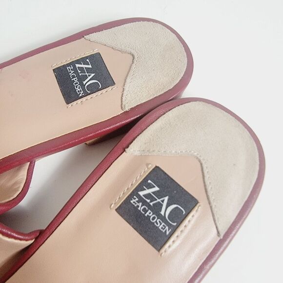 ZAC Zac Posen Yana Womens Slide Dark Red Sandal Size 11 - Picture 7 of 10